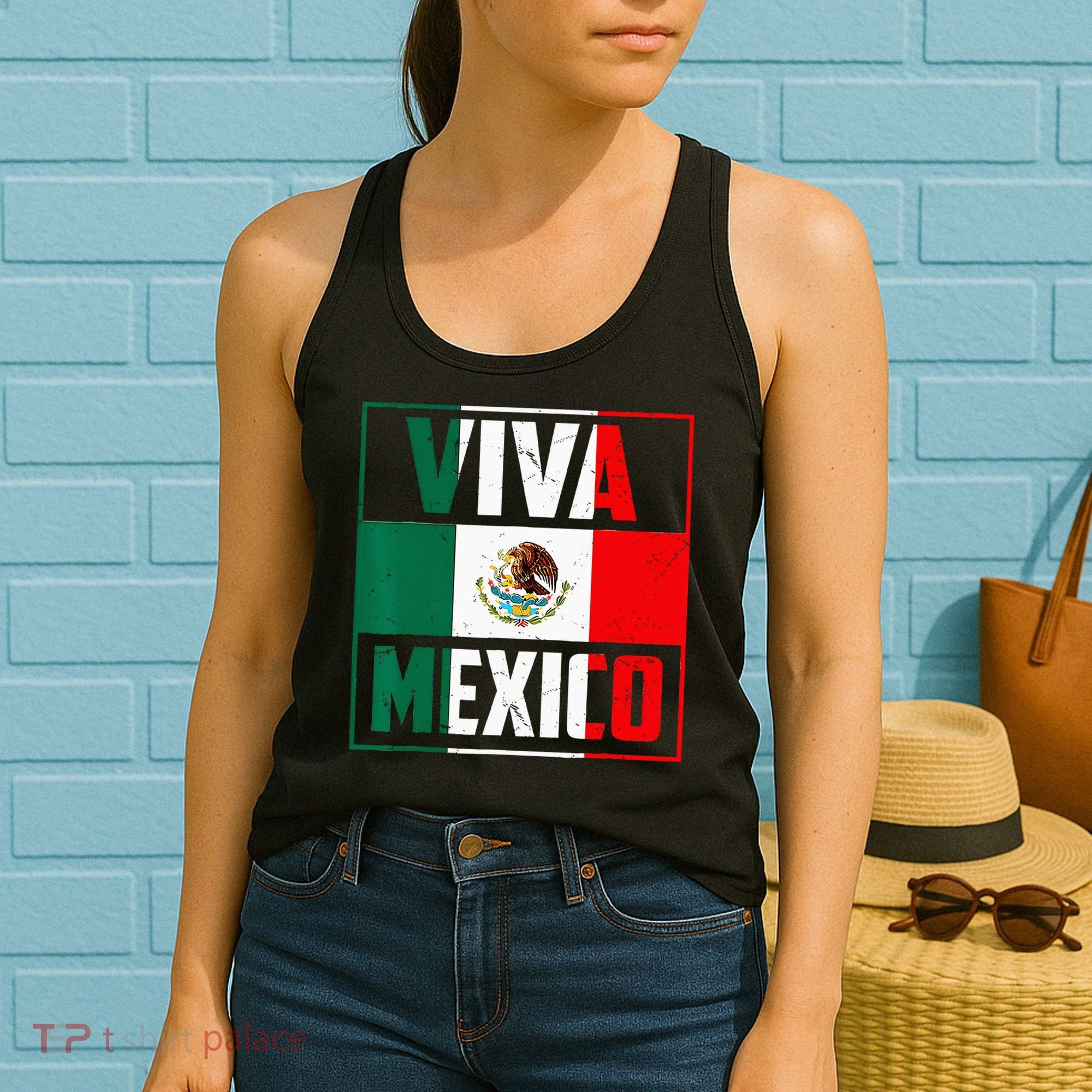 Mexican Viva Mexico Independence Day Flag Women's Tank Top