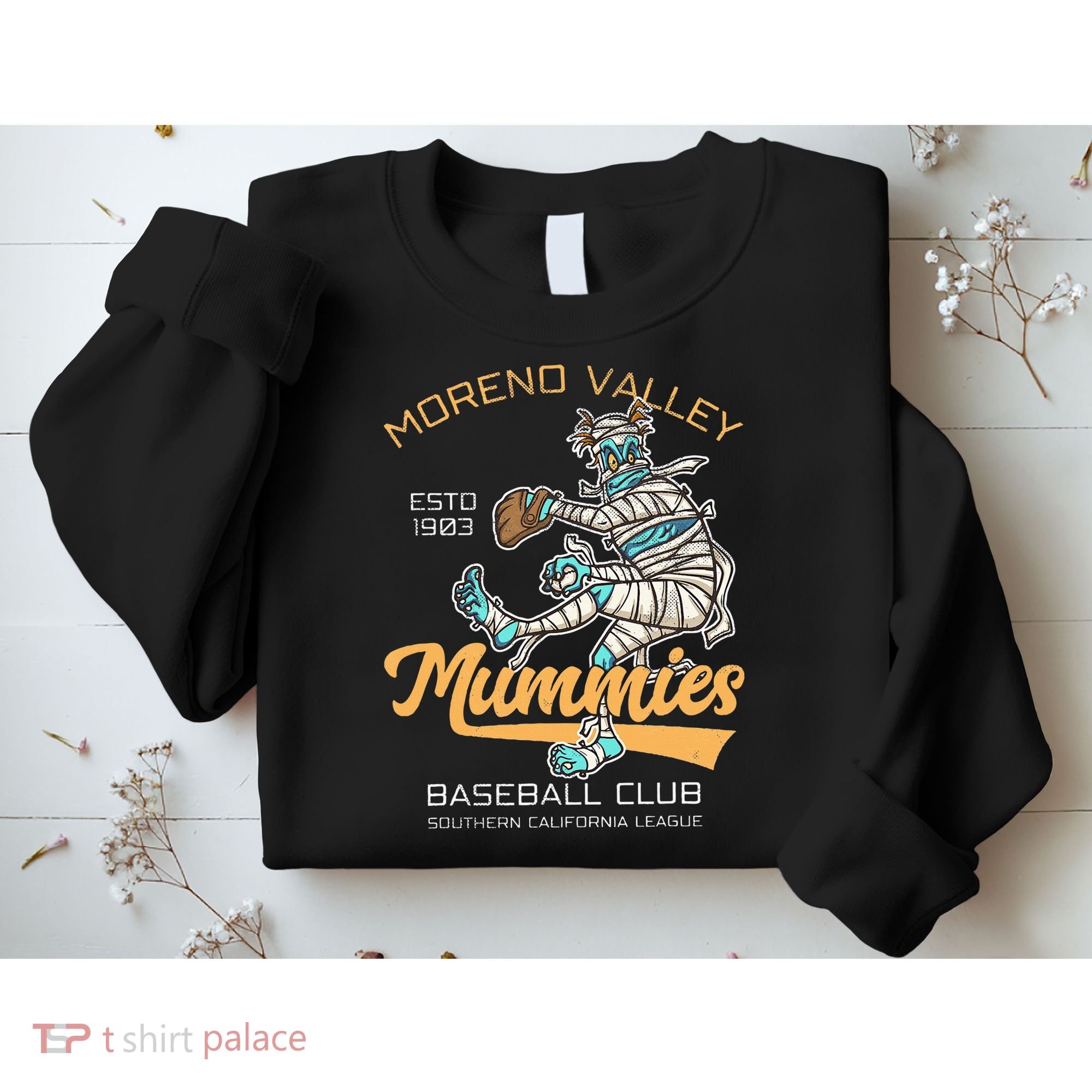 Moreno Valley Mummies Minor League Retro Baseball Team Sweatshirt