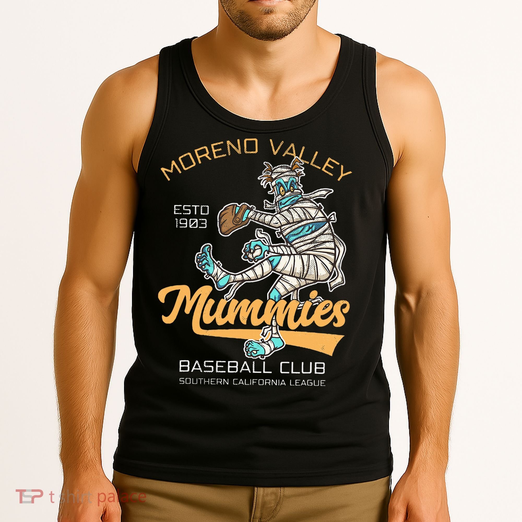 Moreno Valley Mummies Minor League Retro Baseball Team Tank Top