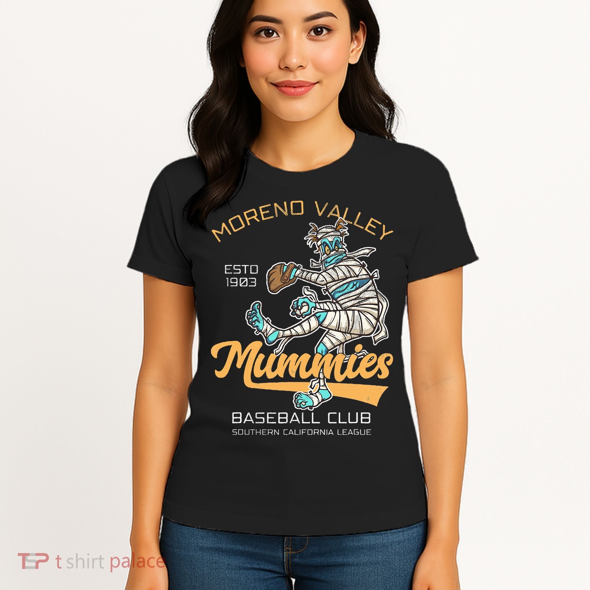 Moreno Valley Mummies Minor League Retro Baseball Team Women's T-Shirt