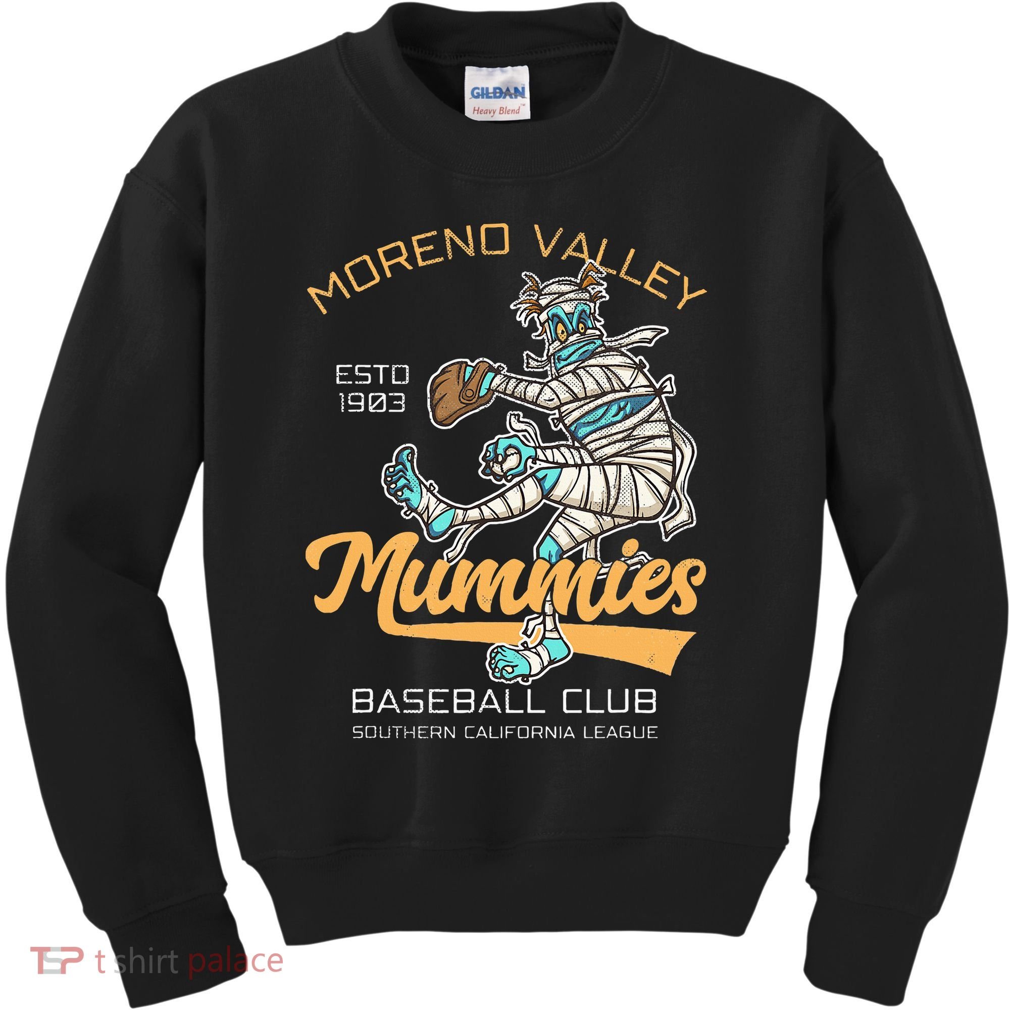 Moreno Valley Mummies Minor League Retro Baseball Team Kids Sweatshirt