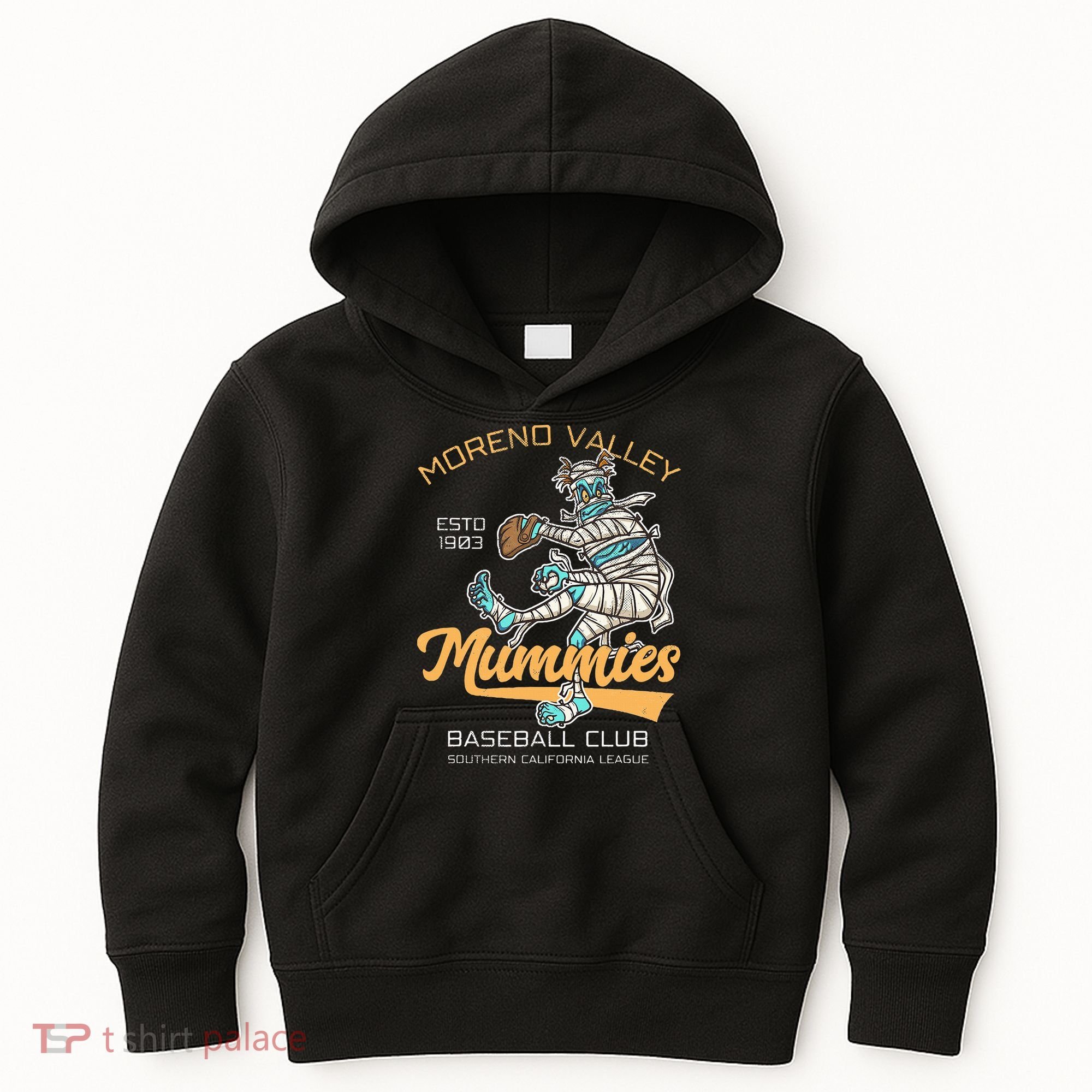 Moreno Valley Mummies Minor League Retro Baseball Team Kids Hoodie