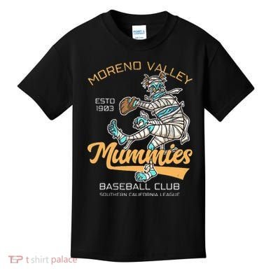 Moreno Valley Mummies Minor League Retro Baseball Team Kids T-Shirt