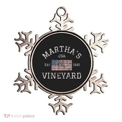 MarthaS Vineyard Massachusetts American Flag Usa Vintage Ornament