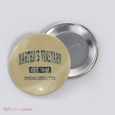 MarthaS Vineyard Massachusetts Ma Vintage Athletic Sports D Button
