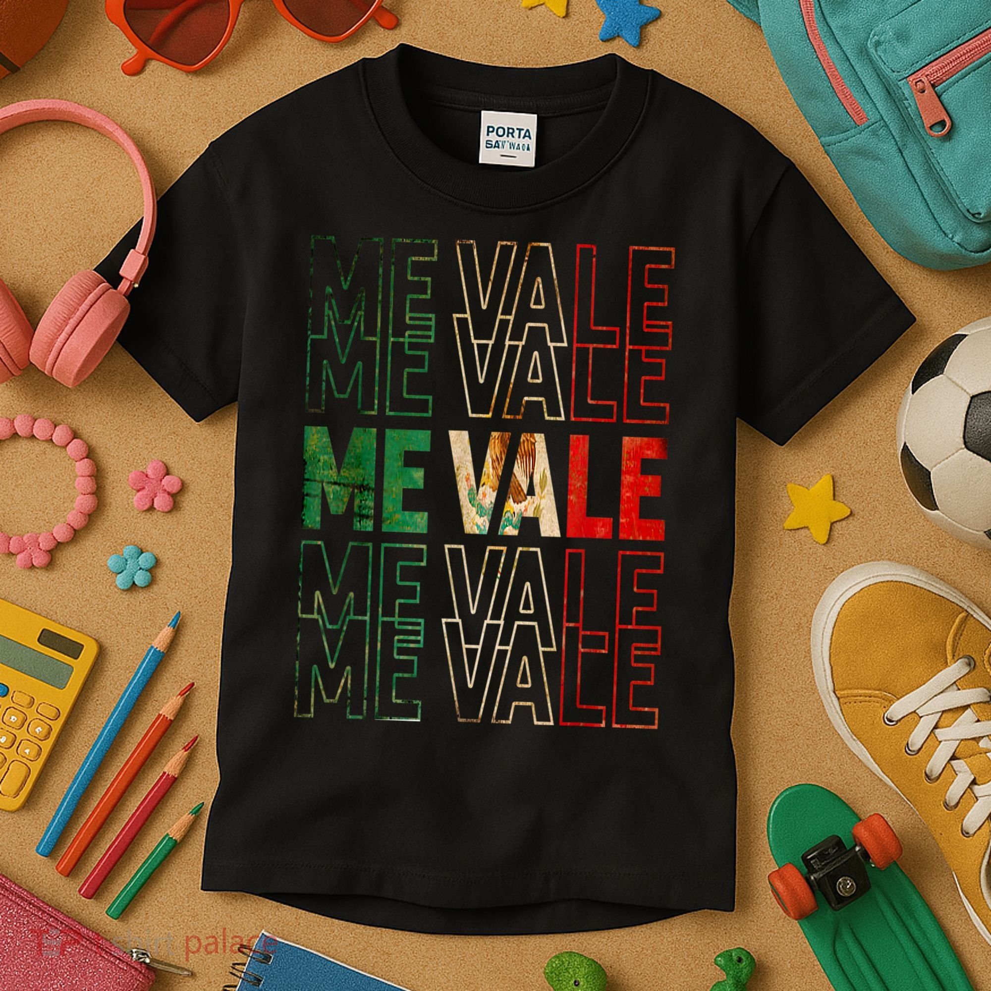 Me Vale Mexican Flag SPANISH SLANG Kids T-Shirt