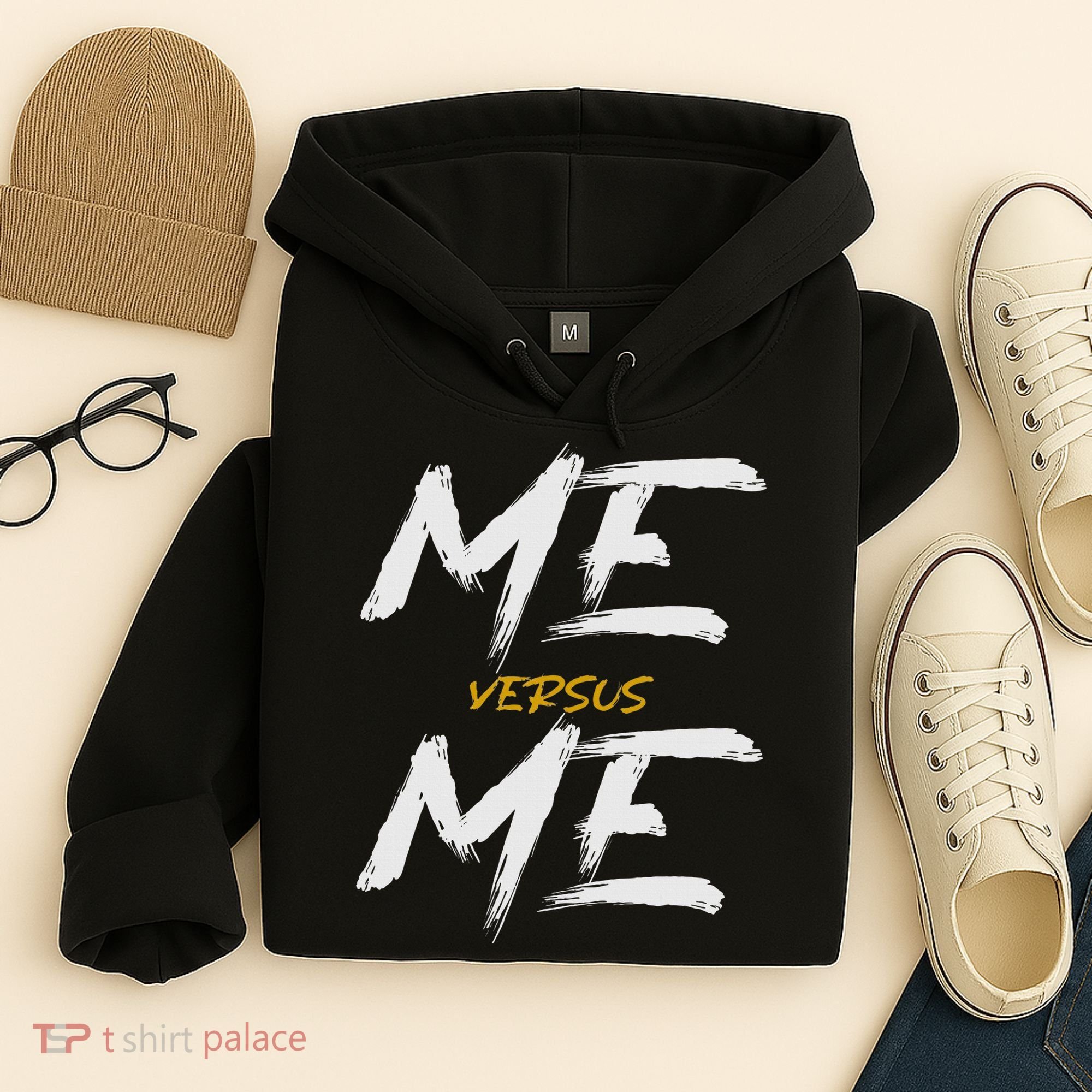 Me Vs Me Hustle Motivation Grow Get Stronger Motivational Hoodie