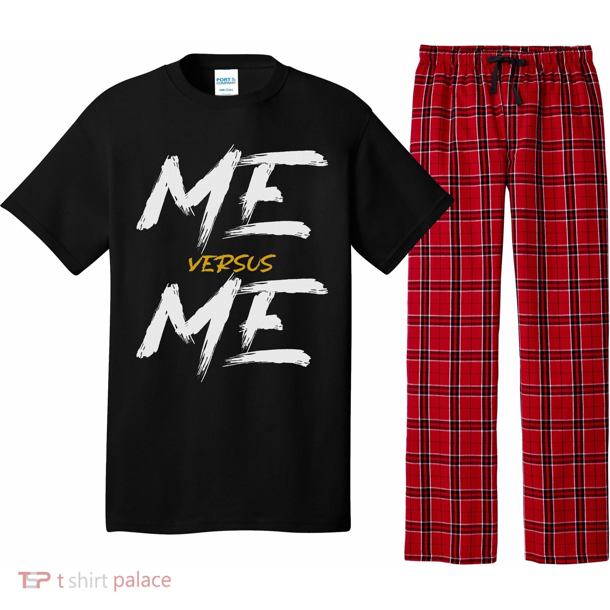 Me Vs Me Hustle Motivation Grow Get Stronger Motivational Pajama Set