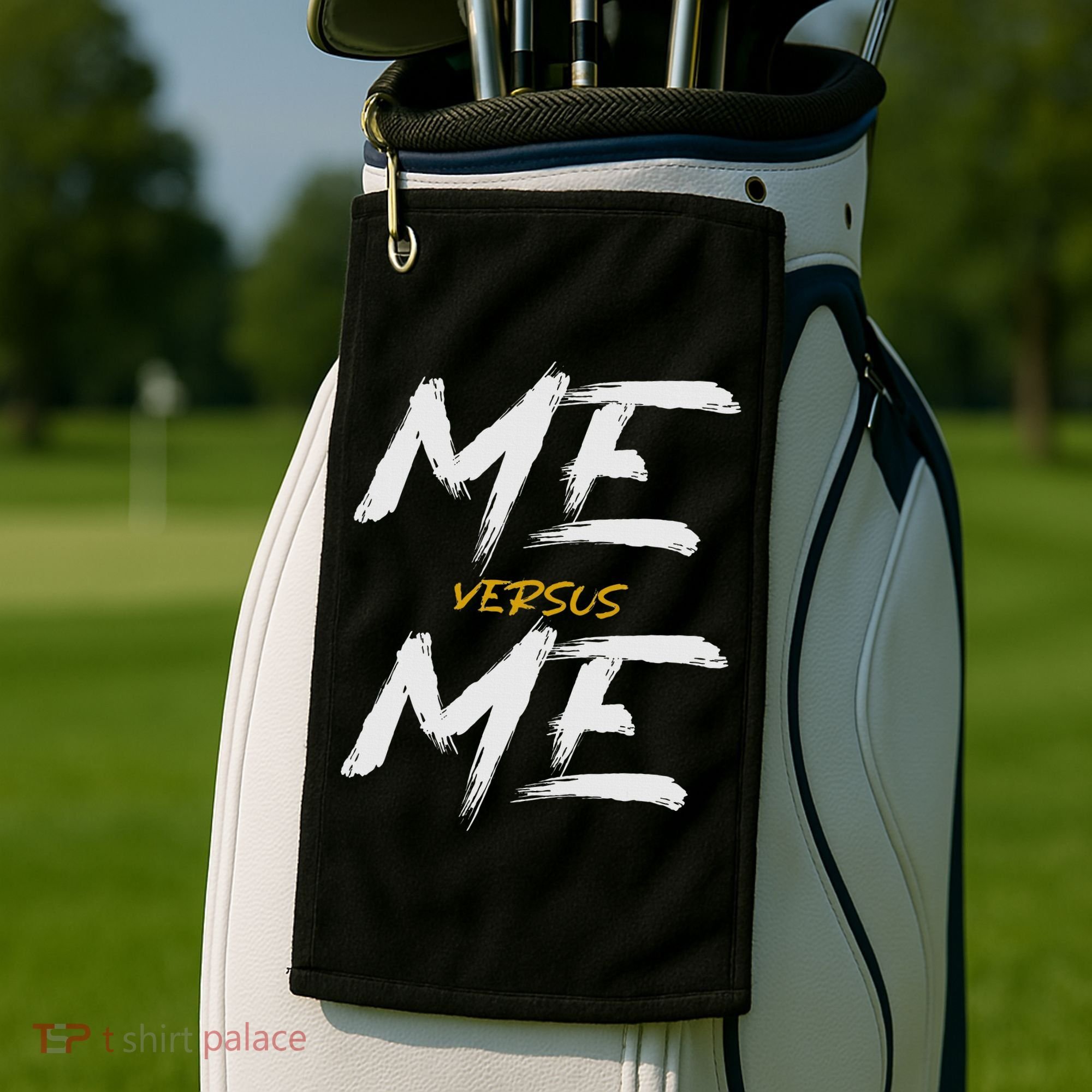 Me Vs Me Hustle Motivation Grow Get Stronger Motivational Golf Towel