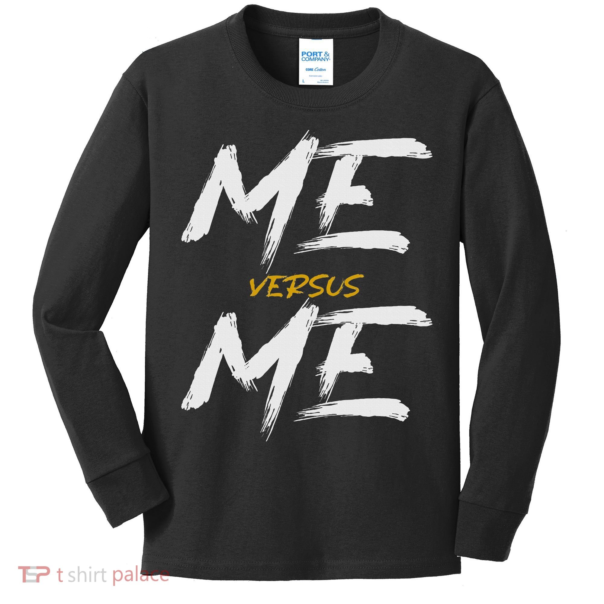 Me Vs Me Hustle Motivation Grow Get Stronger Motivational Kids Long Sleeve Shirt
