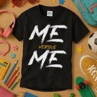 Me Vs Me Hustle Motivation Grow Get Stronger Motivational Kids T-Shirt thumb 3