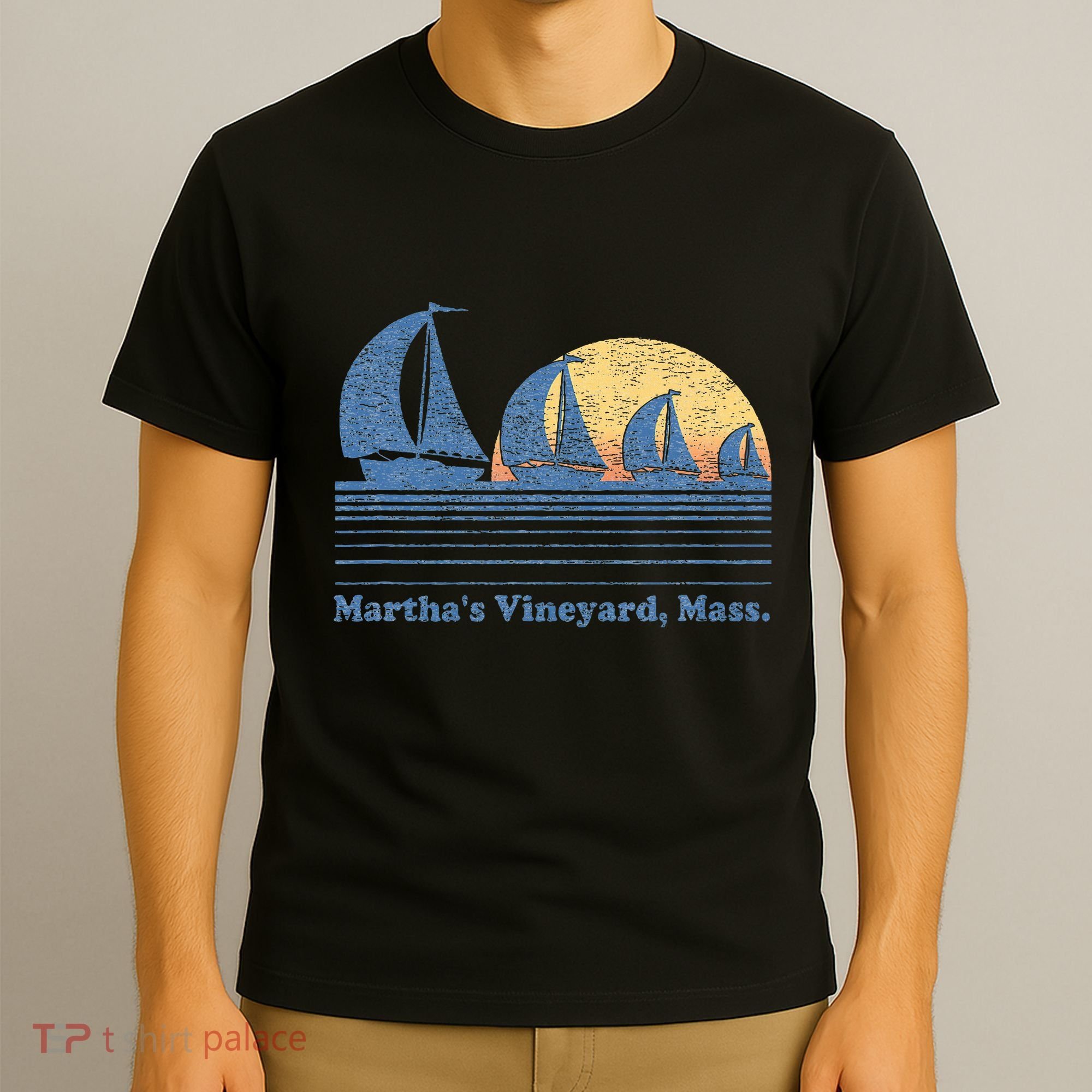 MarthaS Vineyard Ma Sailboat T-Shirt
