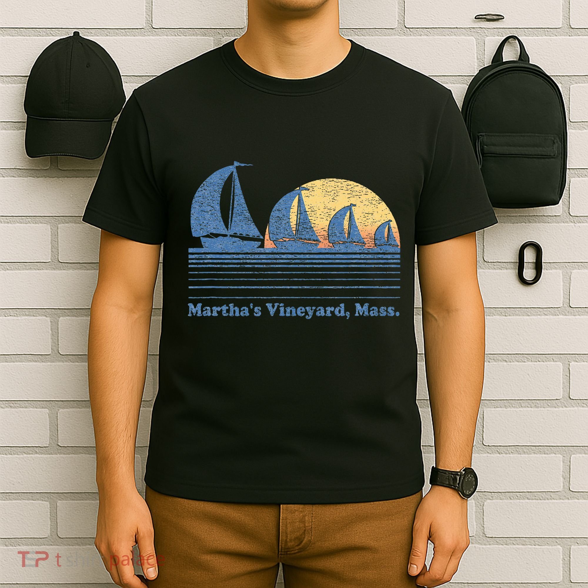 MarthaS Vineyard Ma Sailboat T-Shirt
