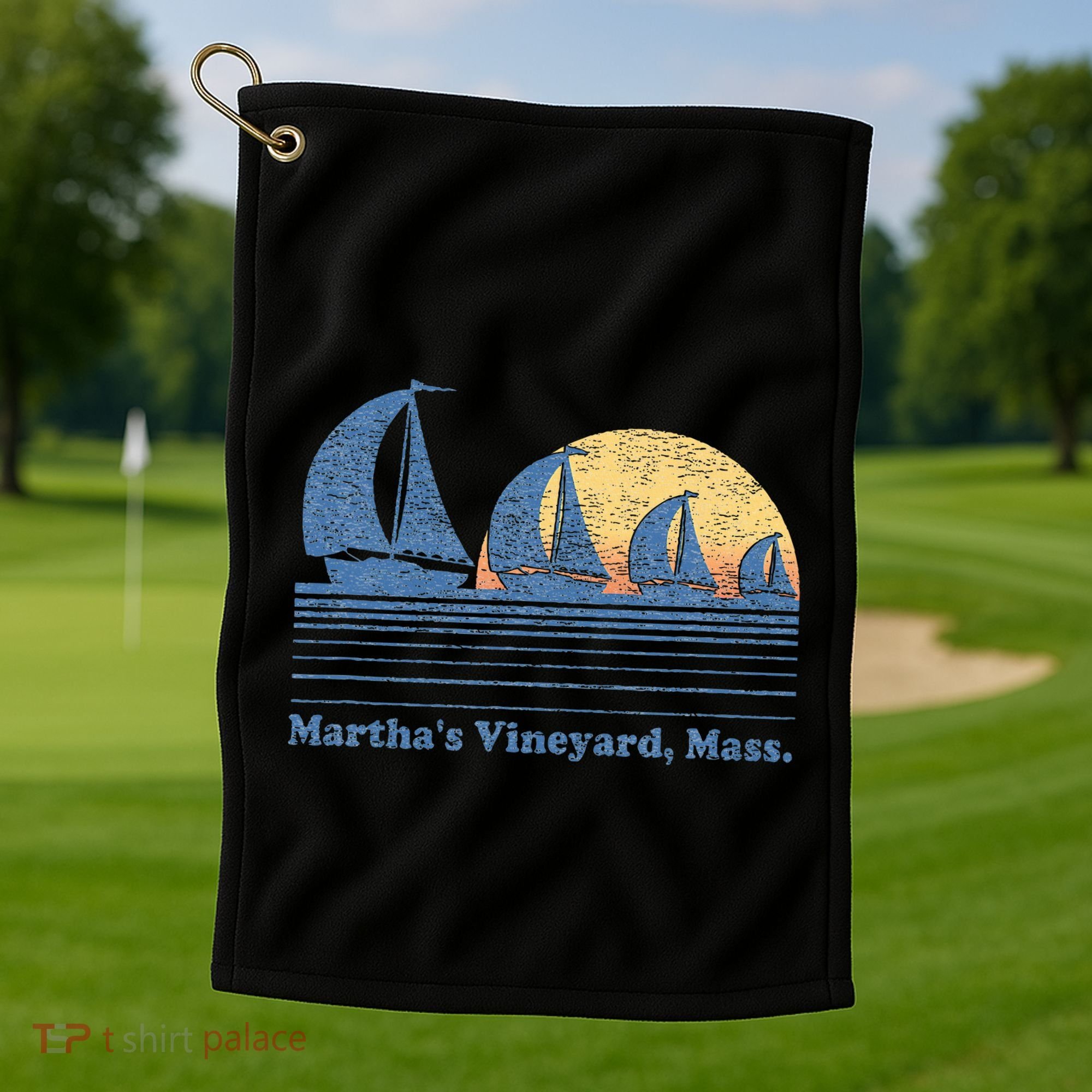 MarthaS Vineyard Ma Sailboat Golf Towel