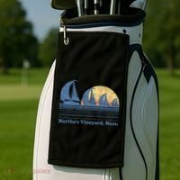 MarthaS Vineyard Ma Sailboat Golf Towel thumb 2