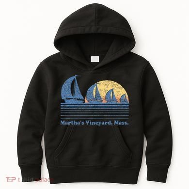 MarthaS Vineyard Ma Sailboat Kids Hoodie
