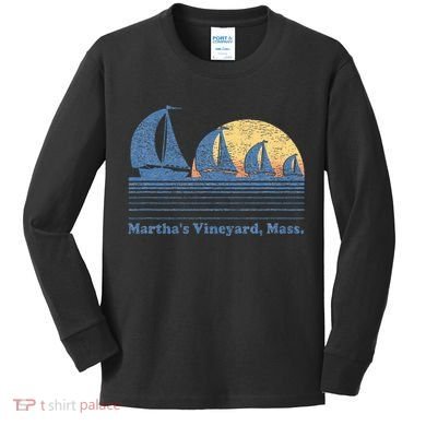 MarthaS Vineyard Ma Sailboat Kids Long Sleeve Shirt