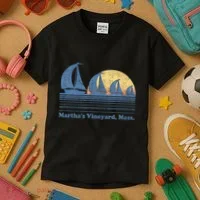 MarthaS Vineyard Ma Sailboat Kids T-Shirt thumb 3