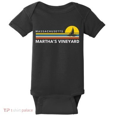 MarthaS Vineyard Massachusetts Ma Souvenirs Vintage Retro Baby Bodysuit