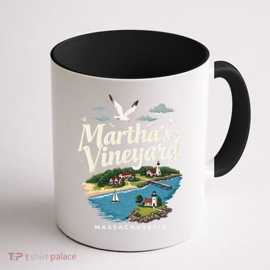 MarthaS Vineyard Massachusetts Scenic Island Illustration Coffee Mug back