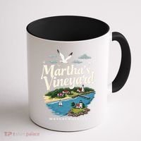 MarthaS Vineyard Massachusetts Scenic Island Illustration Coffee Mug thumb 1