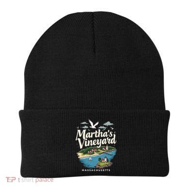 MarthaS Vineyard Massachusetts Scenic Island Illustration Beanie