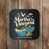 MarthaS Vineyard Massachusetts Scenic Island Illustration Coaster thumb 0