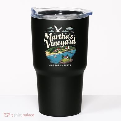 MarthaS Vineyard Massachusetts Scenic Island Illustration Tumbler