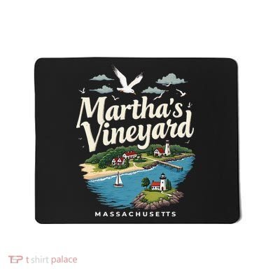 MarthaS Vineyard Massachusetts Scenic Island Illustration Mousepad