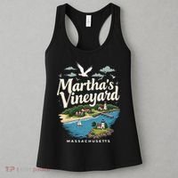 MarthaS Vineyard Massachusetts Scenic Island Illustration Women's Tank Top thumb 3