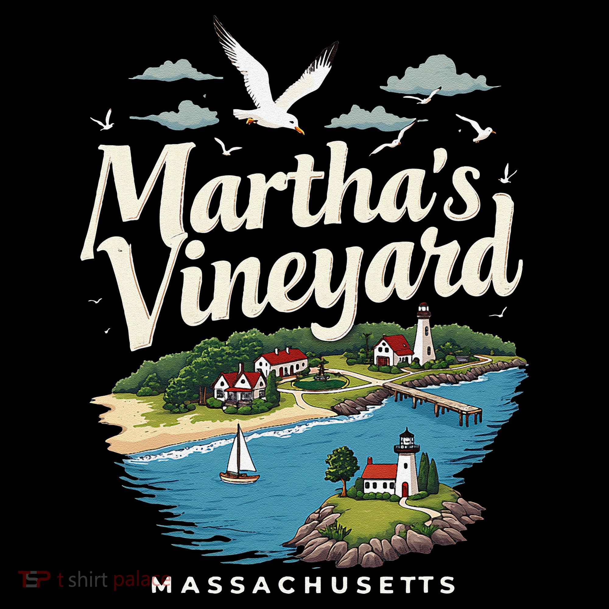 MarthaS Vineyard Massachusetts Scenic Island Illustration Toddler Hoodie
