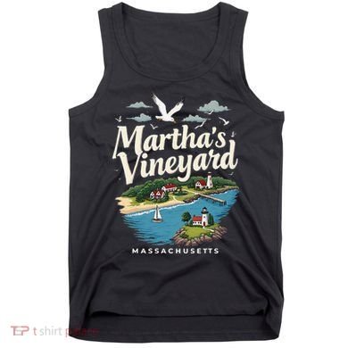 MarthaS Vineyard Massachusetts Scenic Island Illustration Tank Top