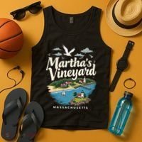 MarthaS Vineyard Massachusetts Scenic Island Illustration Tank Top thumb 4