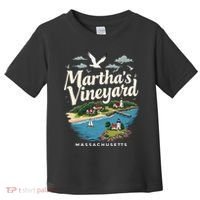 MarthaS Vineyard Massachusetts Scenic Island Illustration Toddler T-Shirt thumb 0