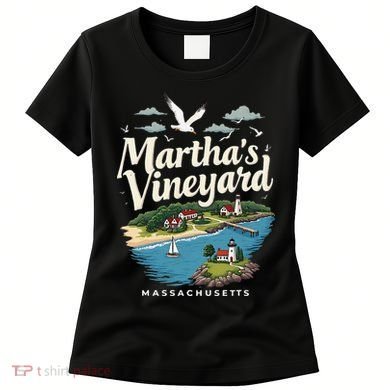 MarthaS Vineyard Massachusetts Scenic Island Illustration Women's T-Shirt