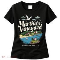 MarthaS Vineyard Massachusetts Scenic Island Illustration Women's T-Shirt thumb 0