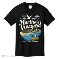 MarthaS Vineyard Massachusetts Scenic Island Illustration Kids T-Shirt thumb 0
