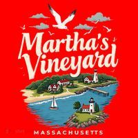 MarthaS Vineyard Massachusetts Scenic Island Illustration Santa Hat thumb 1