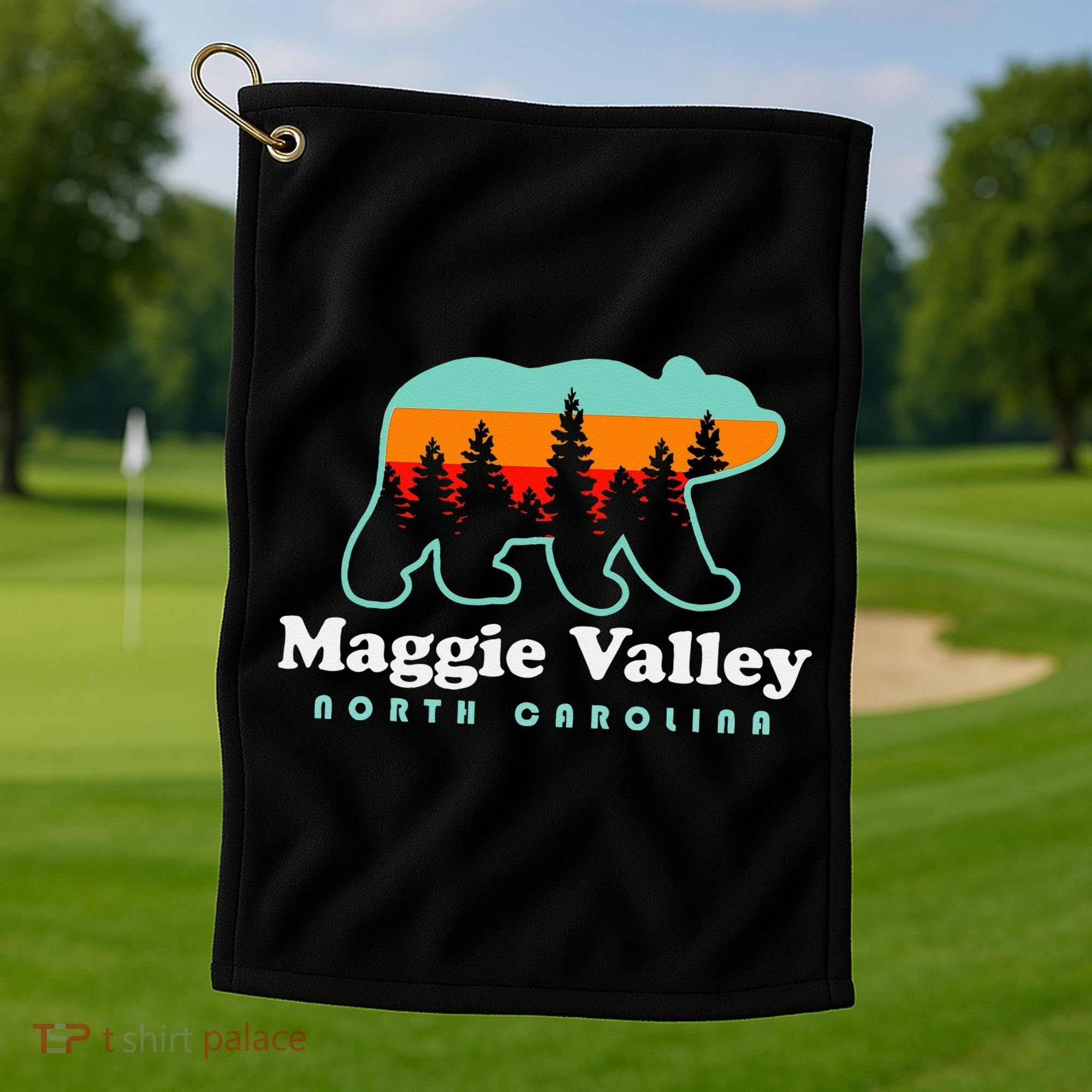 Maggie Valley North Carolina Mountain Town Vacation Golf Towel