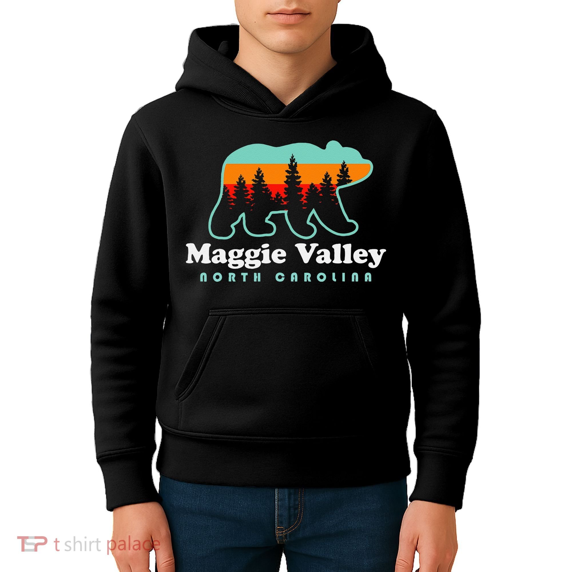 Maggie Valley North Carolina Mountain Town Vacation Kids Hoodie