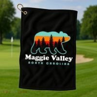 Maggie Valley North Carolina Mountain Town Vacation Golf Towel thumb 1