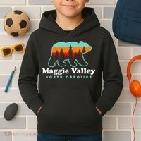 Maggie Valley North Carolina Mountain Town Vacation Kids Hoodie thumb 2
