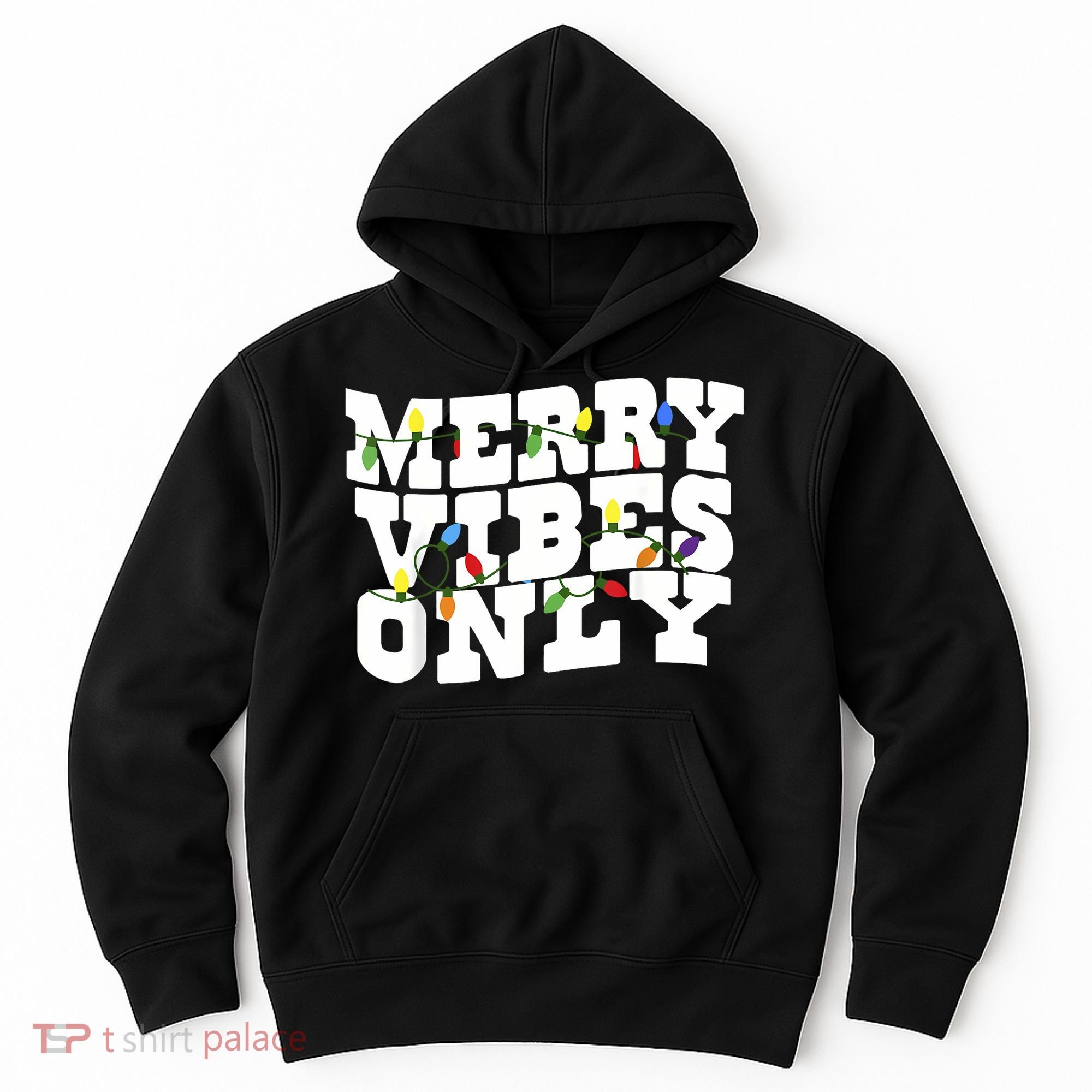 Merry Vibes Only Christmas Light Hoodie