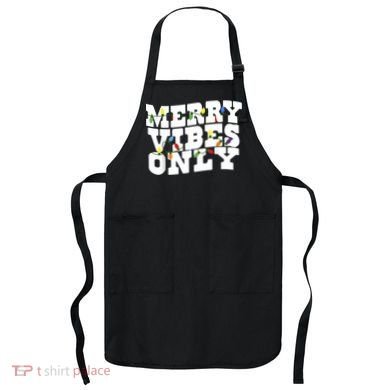Merry Vibes Only Christmas Light Apron