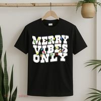 Merry Vibes Only Christmas Light T-Shirt thumb 2