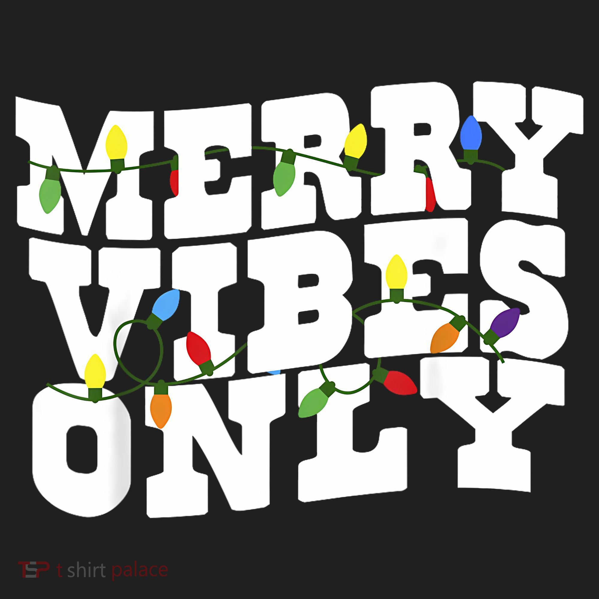 Merry Vibes Only Christmas Light Beanie