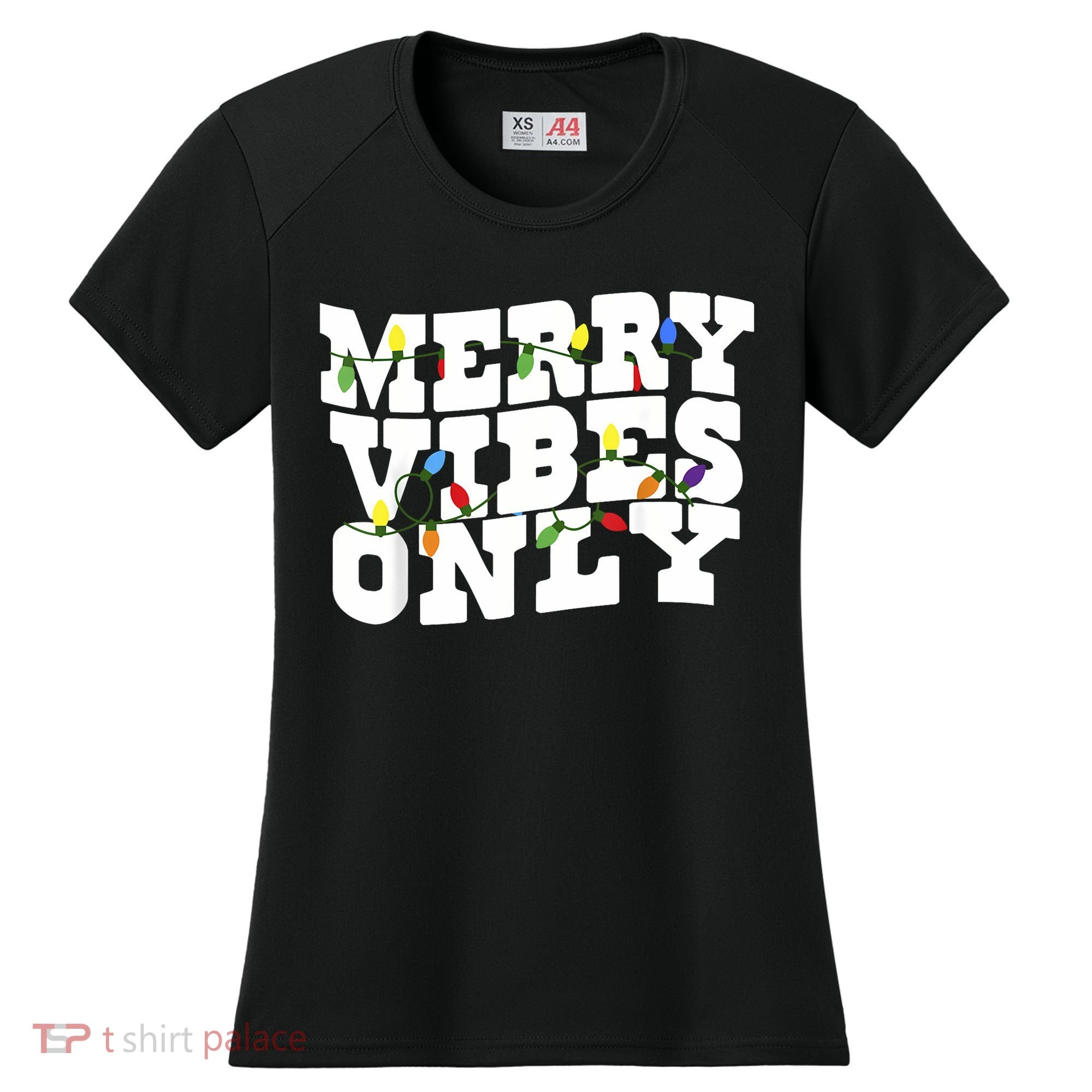 Merry Vibes Only Christmas Light Women's Cooling Performance Crew T-Shirt