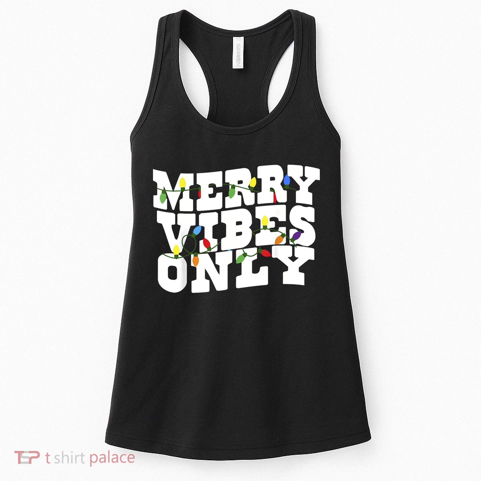 Merry Vibes Only Christmas Light Women's Tank Top