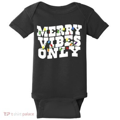 Merry Vibes Only Christmas Light Baby Bodysuit