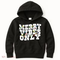 Merry Vibes Only Christmas Light Kids Hoodie thumb 0